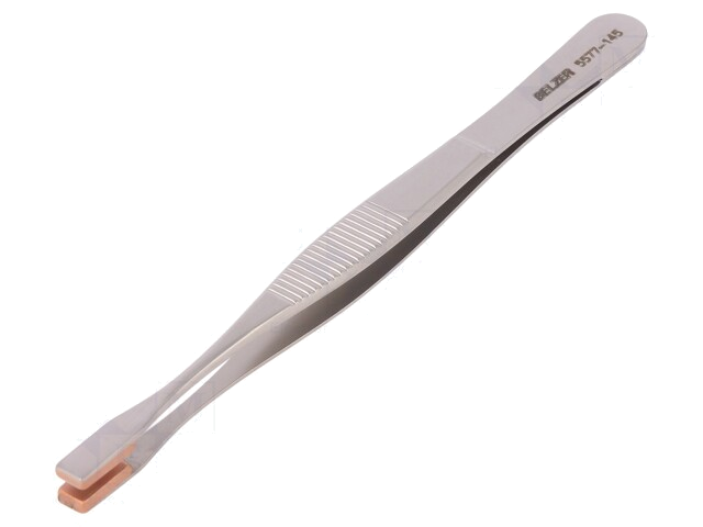 Pincet; 145mm; Bladen: breed; De vorm van de punt: schepje Pincet; 145mm; Bladen: breed; De vorm van de punt: schepje